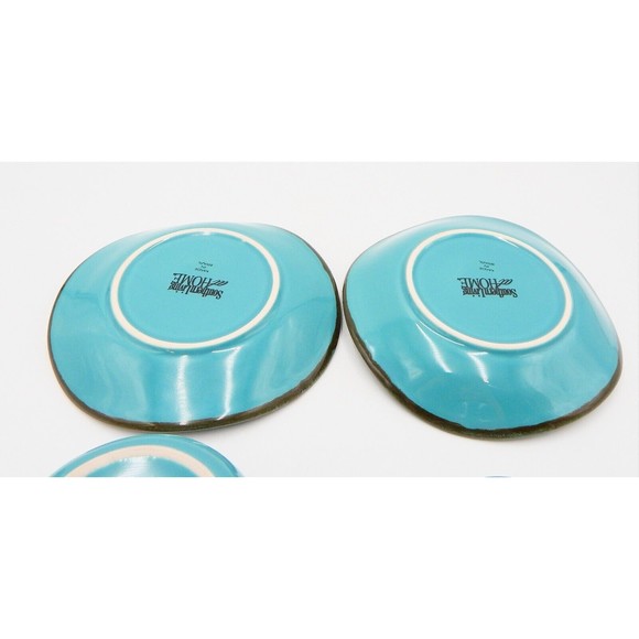 Southern Living at Home Tuscan Collection Tidbit Bowls Saucer Set/2 Turquoise - Picture 11 of 12